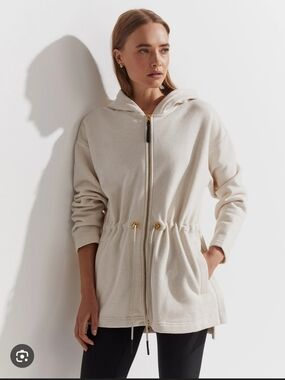 Varley Victoria Cream  Hooded Drawstring Jacket_M